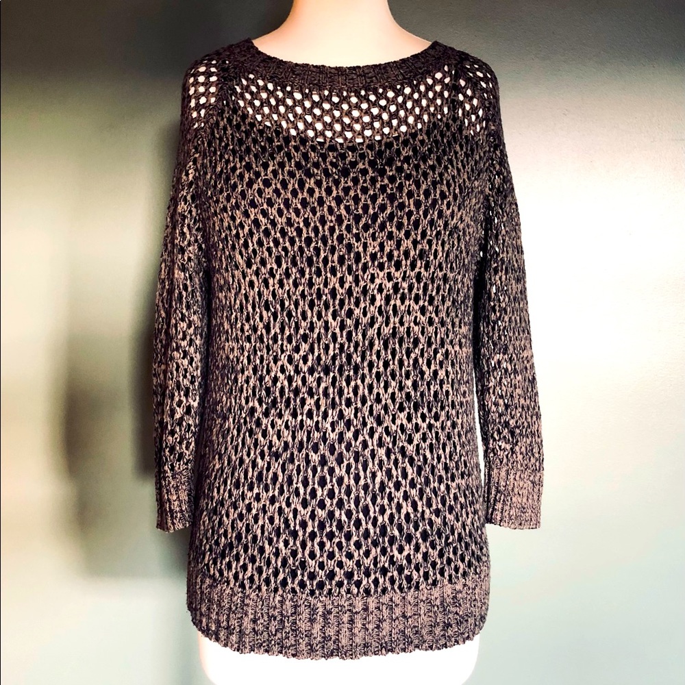 ♥️ ITALIAN OPEN KNIT SWEATER with ZIPPER DETAIL BACK!